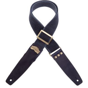 Tracolla chitarra Magrabo' Stripe SC cotone lavato blu fibbia ottone 5cm