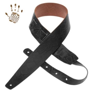 Tracolla chitarra Magrabo' Holes HC embossed serpente nera 6cm