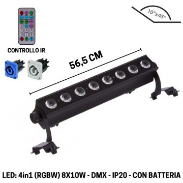 Sagitter SLIMBAR8BAT 8x10w RGBW/FC