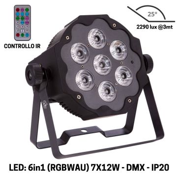 Proiettore Led Sagitter 7X12w RGBWAU