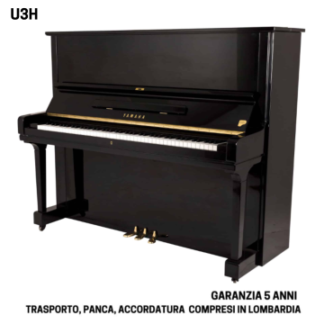 PIANOFORTE YAMAHA U3H NERO LUCIDO RICONDIZIONATO CERTIFICATO YPS  sn.1778935