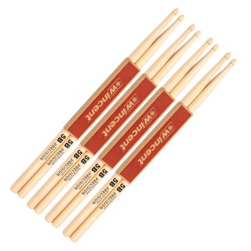 Bacchette Wincent 5B Hickory Precision 4 paia