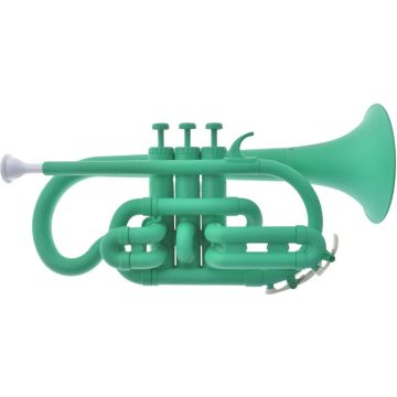 Cornetta plastica ZO con bocchino e borsa VERDE OPACA