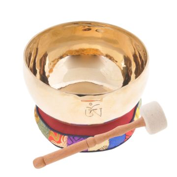 Campana Klangschalen 18cm con incisione con battente e cuscino
