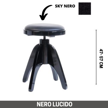 CGM 1214NN sgabello alzabile per pianoforte nero lucido