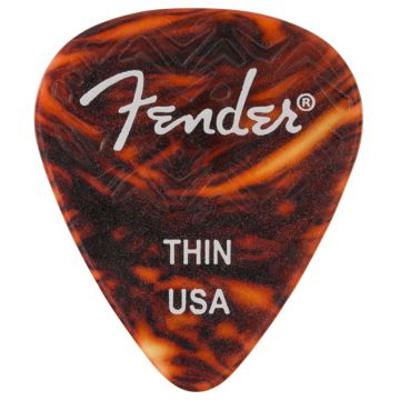 Blister plettri Fender 351 Shape Tortoise Shell Thin 6 pz.