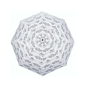 Ombrello  pieghevole bianco con note nere Agifty