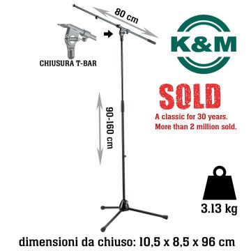 Asta Microfono giraffa K&M 21020-300-55 nera