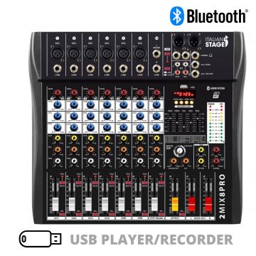 Mixer Italian Stage 2MIX8PRO bluetooth 8Ch
