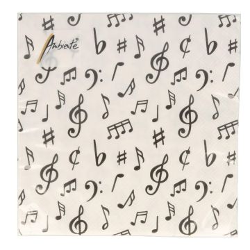 Tovaglioli con note Musicali conf.20 pz Musikboutique