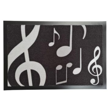 Tappeto nero con note 40x60cm  Musikboutique