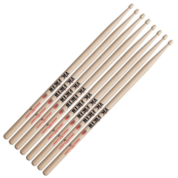 Bacchette Vic Firth American Classic 5A Hickory Punta Legno Goccia 4 paia