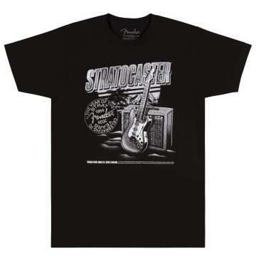 T-Shirt Fender Stratocaster 70th Anniversary Tee Black L
