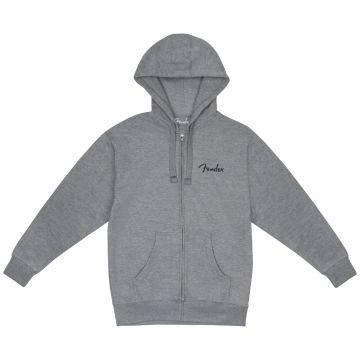 Felpa Fender Spaghetti Small Logo Zip Front Hoodie Athletic Gray L