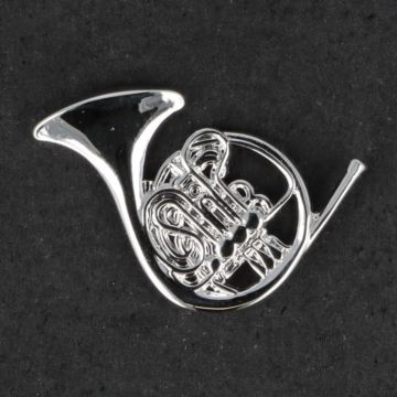 Spilla Corno placcata in Argento Musikboutique