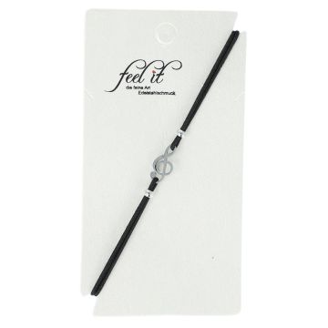  Bracciale con Chiave di Violino in Acciaio Inossidabile color Argento Musikboutique