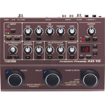Boss AD10 Acoustic Preamp pedale preamplificatore acustica front