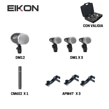 Set Microfoni Proel DMH5XL 5 pz con valigia (1 DM12+3 DM1+1 CM602)
