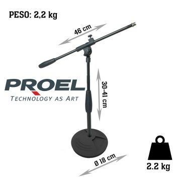 Asta Microfono da tavolo Proel DST140BK 