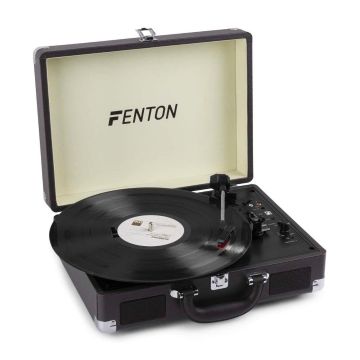 Giradischi bluetooth Fenton RP115D con valigetta tortora con casse 