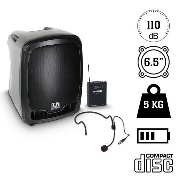 Box con radiomic. Ld System Roadboy 65 con archetto potenza 100 w