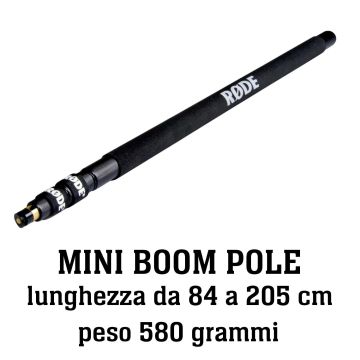 Asta telescopica Rode Mini Boom Pole lunghezza da 0.84 a 2,05 mt