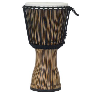 Djembe 14" Pearl Rope Tuned Zebra Grass pelle naturale corde nere 