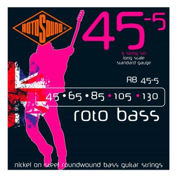 Corde basso 5 corde Rotosound RB45-5 Roto Bass nickel 45-130