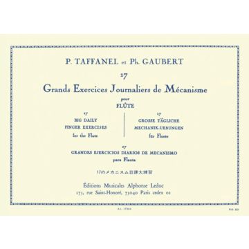 17 Grands Exercices Journaliers de mecanisme Paul Taffanel Book Flauto