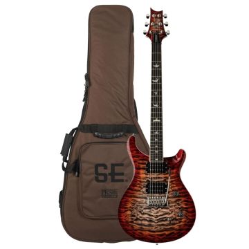 PRS SE Custom 24-08 Quilt Chitarra Elettrica charcoal cherry burst con borsa