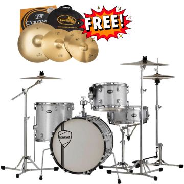 Peace DP-X4-16 Retrò Monterey Jazz 18" 4pz Alaska sparkle con piatti omaggio