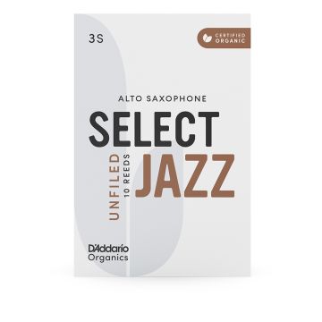 D'addario Organic Select Jazz Unfiled Alto Sax 3 Soft (10-pack)