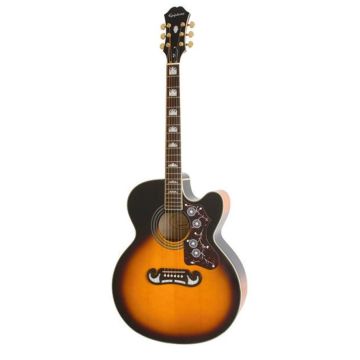Chitarra Acustica Elettrificata Epiphone J-200 EC Super Jumbo vintage sunburst