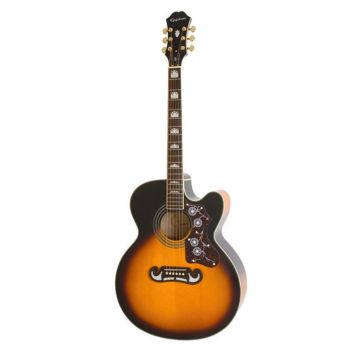 Chitarra Acustica elettrificata mancina Epiphone J-200 EC Studio vintage sunburst