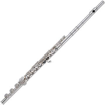 Flauto Pearl Flutes 525RBE Quantz fori aperti Mi snodato, boccola argento 