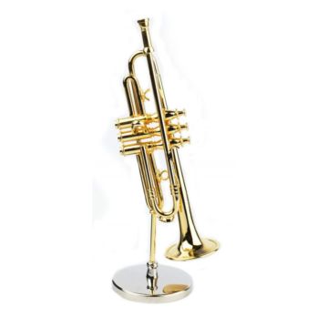 Miniatura tromba con base 11.5 cm placata oro Agifty