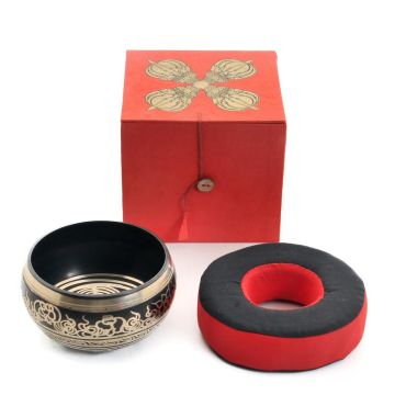 Campana Klangschalen 12cm Doppeldorje con battente cuscino