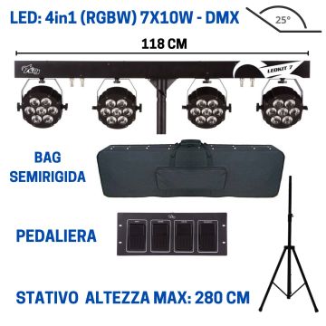 Kit Luci Sagitter led 7X10w RGBW/FC 