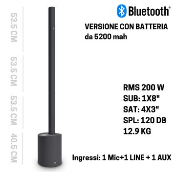 LD Systems MAUI5 GO nero con batteria ricaricabile