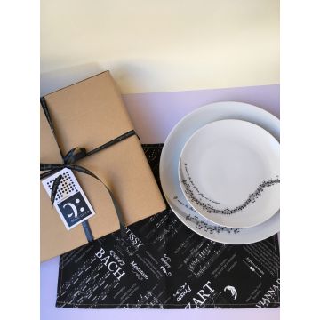 Set da tavola  piatto, piattino e tovaglietta Musicgift