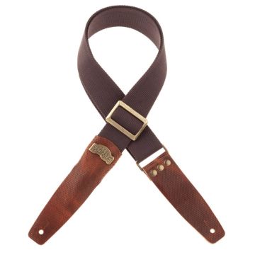Tracolla chitarra Magrabo' Stripe SC cotone marrone fibbia ottone 5cm