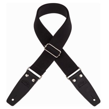 Tracolla chitarra Magrabo' Stripe SC Entry nera fibbia argento 5cm