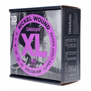 D'Addario EXL120 - 10 Pack Electric Guitar Strings