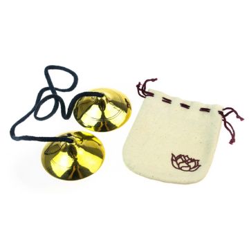 Finger Cymbal Klangschalen C lisci pochette tessuto con Loto 7,5cm