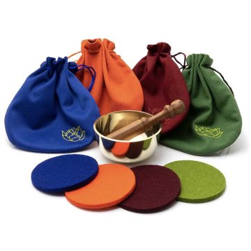 Klangschalen 7,5cm con cuscino,battente e pochette Loto