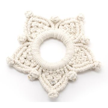 Klangschalen Base Campana in macrame' crema 16cm