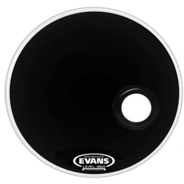 Evans BD22REMAD 22" Emad Resonant black W/Hole
