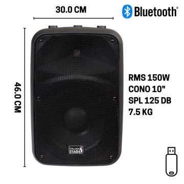 Box Amplificato Italian Stage SPX10AUB con USB e bluetooth