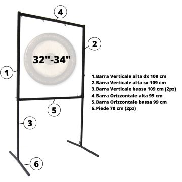 Supporto Gong Paiste quadrato da terra per 1 Gong 32/34"