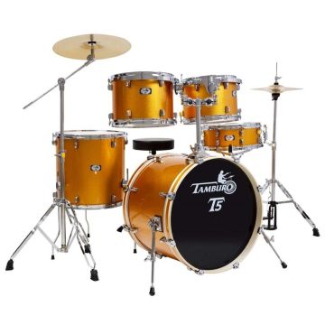 Batteria Tamburo T5 22" 5pz Hardware Piatti e Sgabello YELLOW SPARKLE